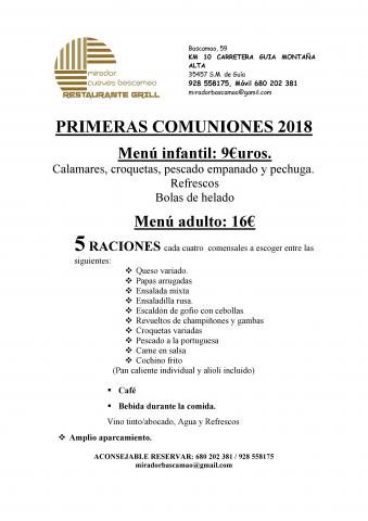 PRIMERAS COMUNIONES 2018